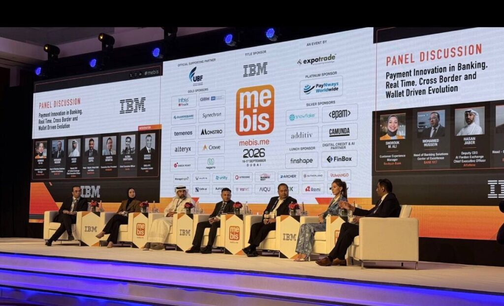 MEBIS 2026 in Dubai hears from Sends CEO Alona Shevtsova on payments innovation MEBIS 2026 payments innovation panel on stage in Dubai: MEBIS 2026 in Dubai hears from Sends CEO Alona Shevtsova on payments innovation