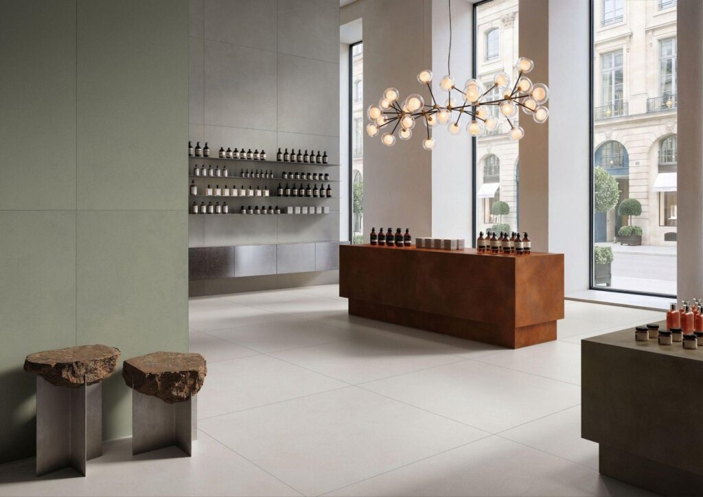 Product News: VitrA Tiles Brings The Code and Updated Design Codes to Cersaie 2026 VitrA Tiles showroom interior with large-format tiles: Product News: VitrA Tiles Brings The Code and Updated Design Codes to Cersaie 2026