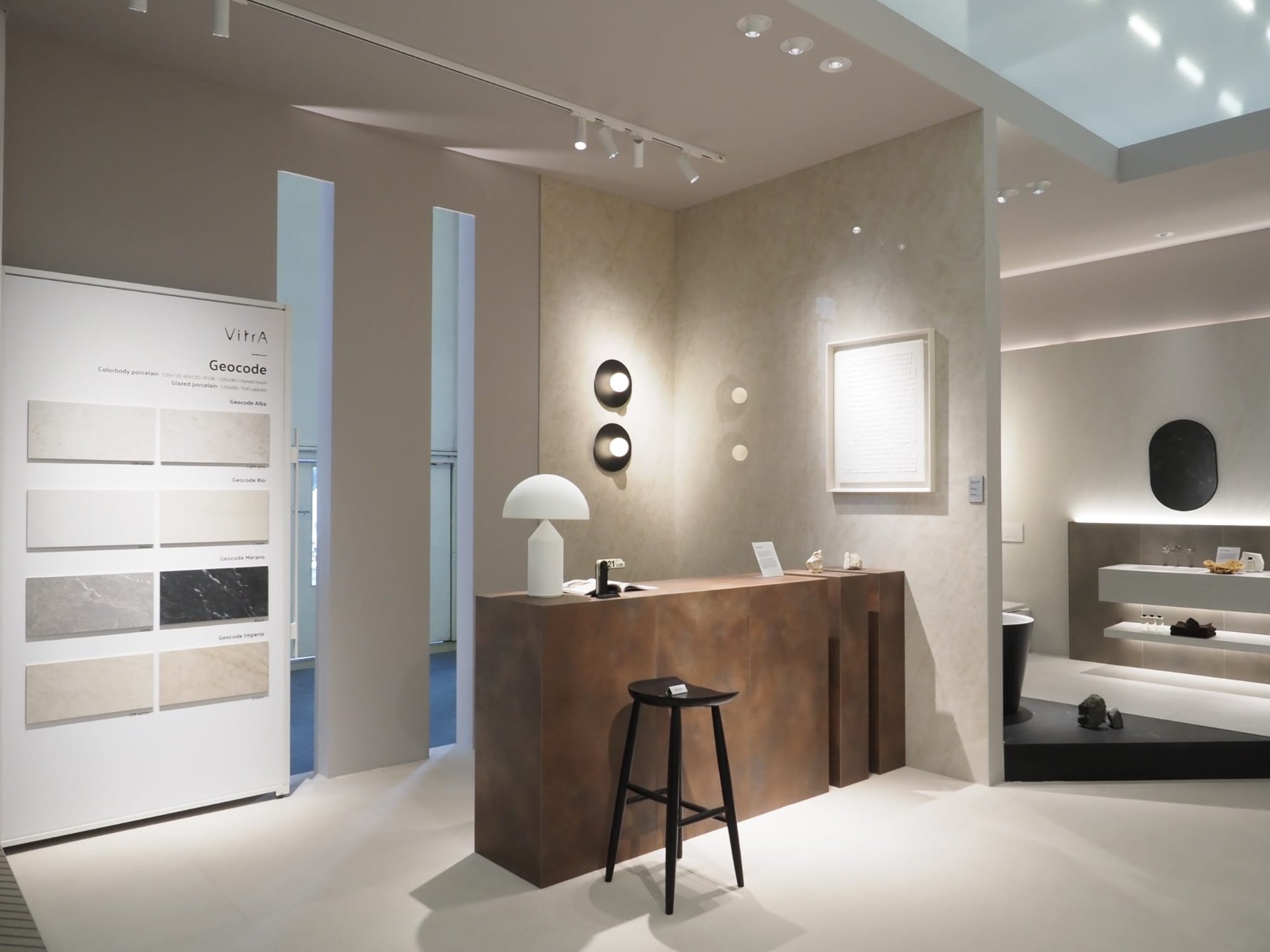 Geocode collection display on the VitrA Tiles stand: Product News: VitrA Tiles Brings The Code and Updated Design Codes to Cersaie 2026